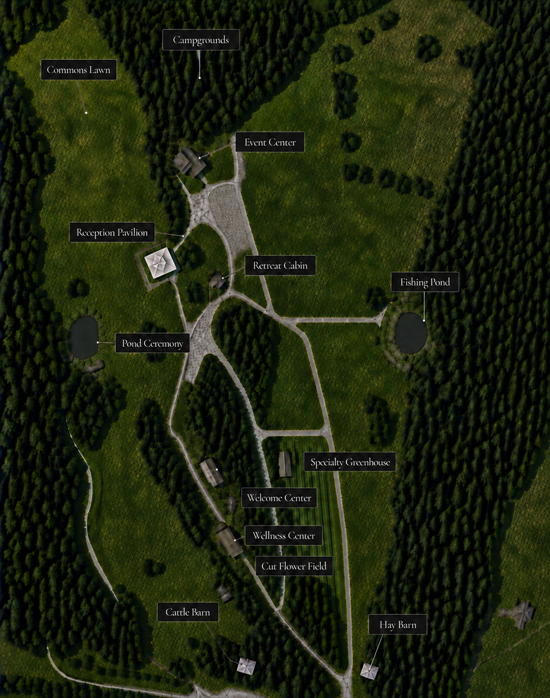 Retreat at Hope Farm guest grounds map