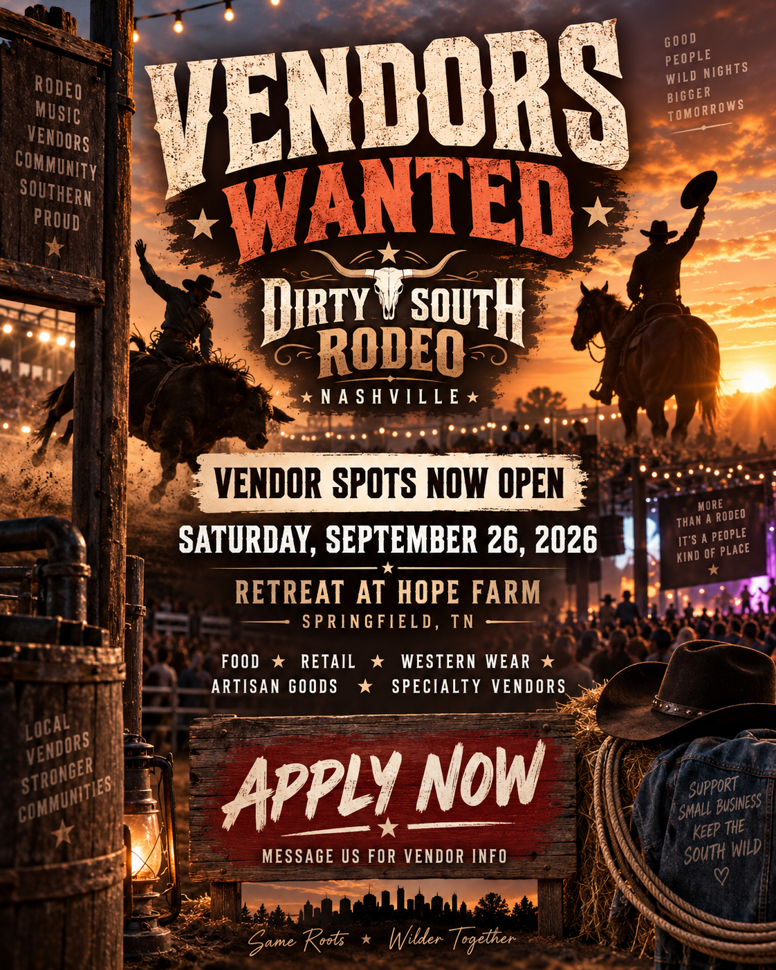 Vendors Wanted for Dirty South Rodeo Nashville!