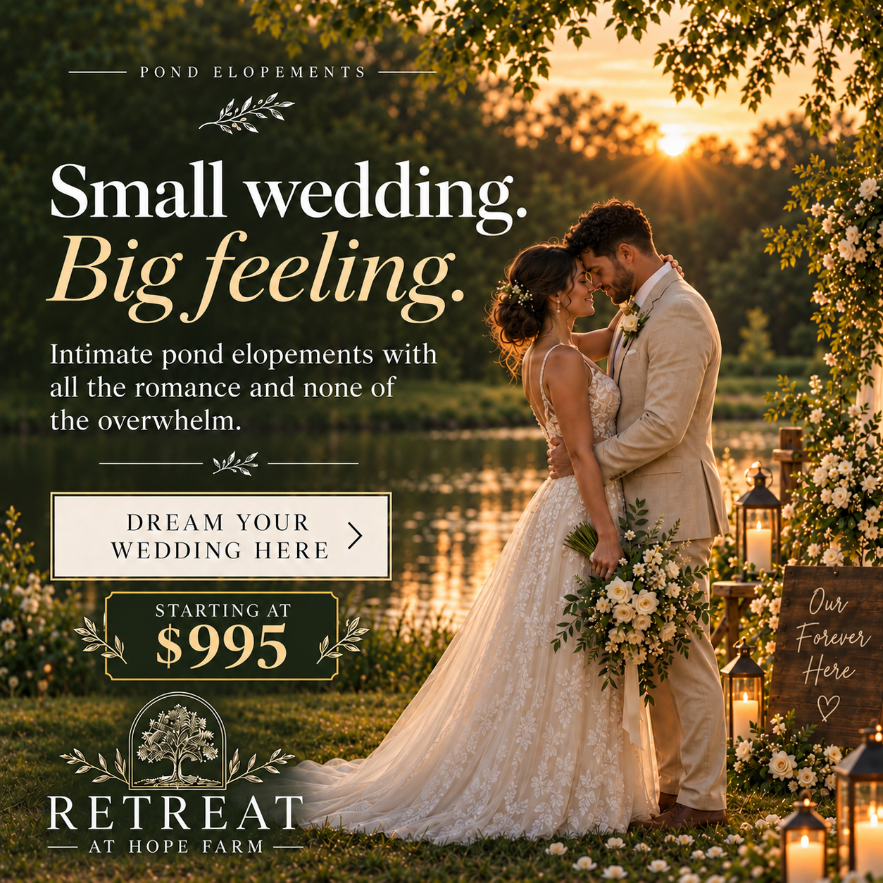 Pond Elopements Near Nashville Starting at $995